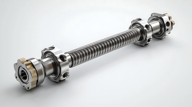 Precision engineered lead screw for industrial machinery, demonstrating advanced manufacturing and engineering excellence in metallic components and mechanical design