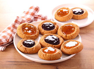Peanut butter jelly buttons, cookies