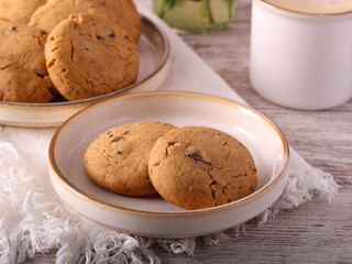 Peanut butter cookies with chocolate