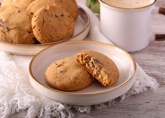 Peanut butter cookies with chocolate