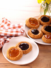 Peanut butter jelly buttons, cookies