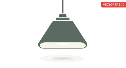 Simple Gray Pendant Lamp Icon with Modern Design.