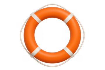 Orange lifebuoy buoy ensuring sea safety and rescue