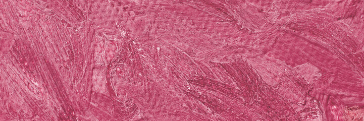 Vibrant abstract pink textured paint surface with varied brushstrokes and patterns.