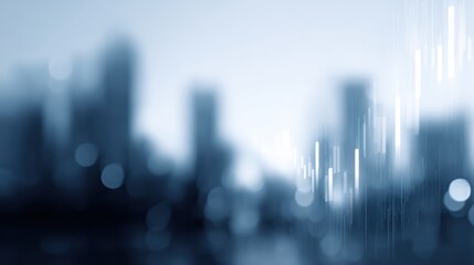 Financial graphs and digital indicators overlap with modernistic urban area, skyscraper for stock market business concept.1 Double exposure.