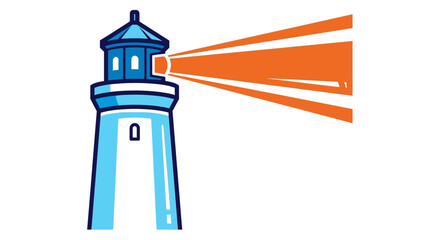 shining lighthouse beacon emitting beams a symbol of guidance and safety ideal for coastal tourism ads maritime industry and navigational services