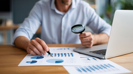 Business audit data analysis and financial reporting concept for enhanced decision-making