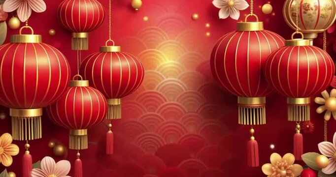 Chinese new year decoration with chinese lantern