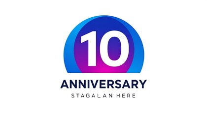 Obraz premium Modern 10th Anniversary Logo