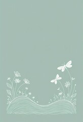 abstract floral background with butterflies