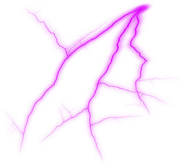 Bright colorful lightning strikes against a plain white background lightning background, abstract energy background with thunderstorm thunder strike against a transparent background. Electrical discha