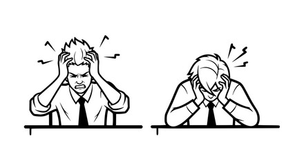 Frustrated Businessman Experiencing Stress and Overwhelm at Work