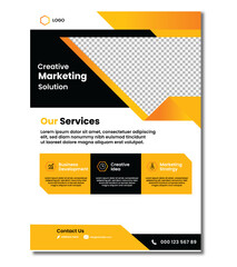 Digital marketing flyer design. Vector full editable corporate & marketing  flayer design. A4 flayer design. Marketing flyer design.