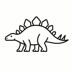 Fototapeta premium Minimalistic stegosaurus line art illustration in black and white for design concepts