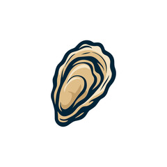 Oyster icon logo flat vector design