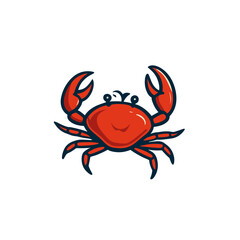 Crab icon logo flat vector design