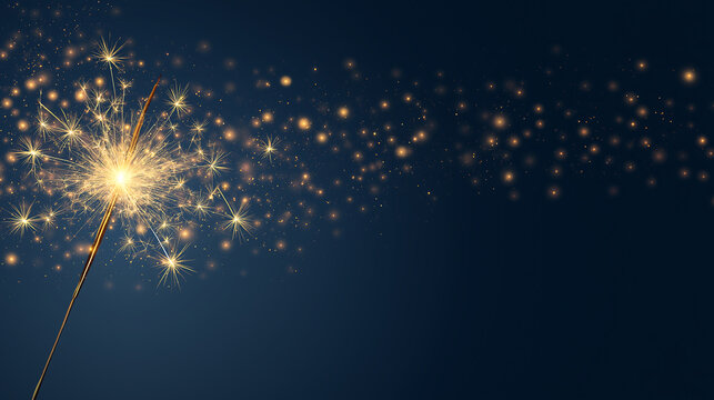 Sparkler celebration new year's eve festive background golden sparkles - Powered by Adobe