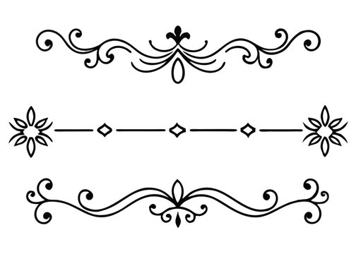 Vector art of set of decorative dividers