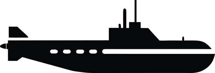 Simple U-boat icon silhouette. Ocean technology and transport vector © Your Shop