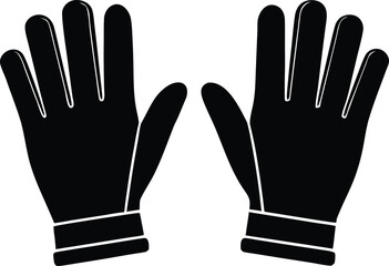 Winter gloves silhouette icon. Warm clothing accessory vector graphic.