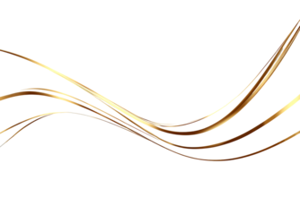 Golden Waves Flowing Across Black isolated on a transparent background
