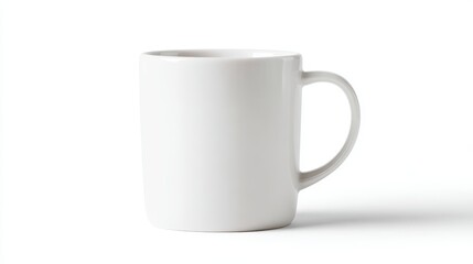 Fototapeta premium Empty white ceramic mug, isolated, simple design