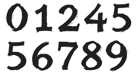 Handwritten numbers 09 in brush stroke style isolated on transparent background