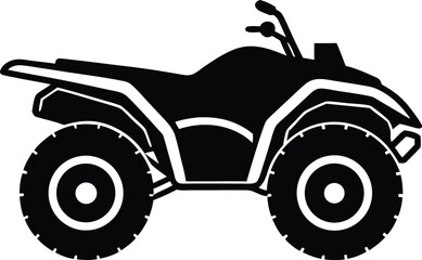 ATV quad bike silhouette. Off-road adventure vehicle vector icon.