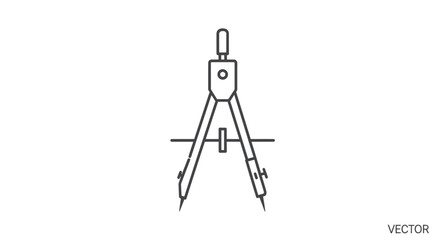 Technical Drawing Compass with Adjustment Wheel and Needle Points.