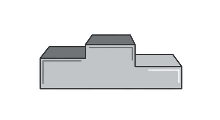 Simple gray podium with three steps for winners vector illustration.