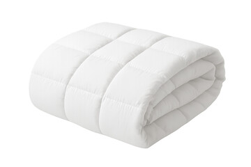 Fototapeta premium White folded quilted duvet on transparent background