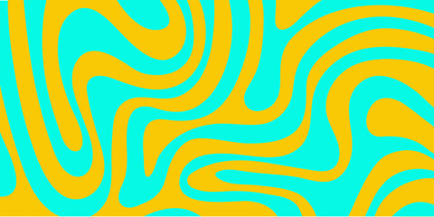 Abstract horizontal background with colorful waves. Trendy vector illustration in style retro 60s, 70s. Pastel colors