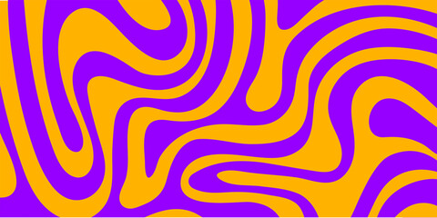 Abstract horizontal background with colorful waves. Trendy vector illustration in style retro 60s, 70s. Pastel colors