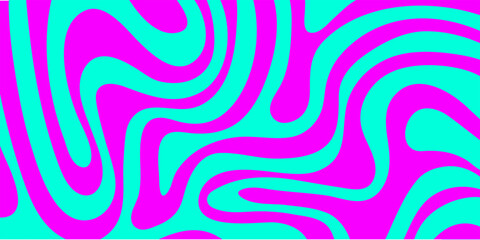 Abstract horizontal background with colorful waves. Trendy vector illustration in style retro 60s, 70s. Pastel colors