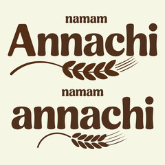 Namam annachi namam annachi text with wheat stalks and fork design