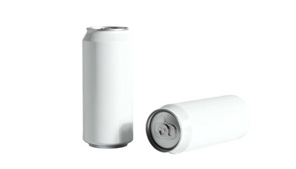Two blank, cylindrical aluminum containers against a black backdrop, one upright, one on its side