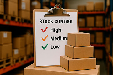 Stock control management in warehouse for the concept of business.