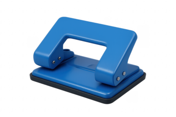 Blue hole punch office stationery tool for paper