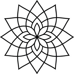 Obraz premium Sacred geometry lotus mandala with intricate details illustration on transparent background