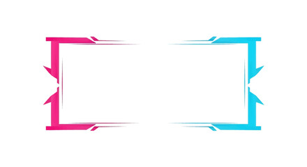 Fototapeta premium Pink and Blue Geometric Frame Design on White Background