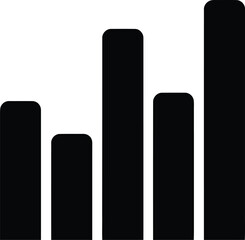 Black and white bar graph vector illustration for business data analysis and financial growth report