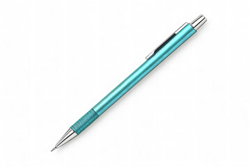 Turquoise mechanical pencil isolated on white background