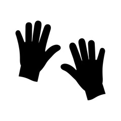 Obraz premium Two Black Hands Raised Against a White Backdrop in Silhouette Style