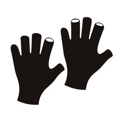 Obraz premium Two Black Gloves With Fingerless Design Isolated on a White Background