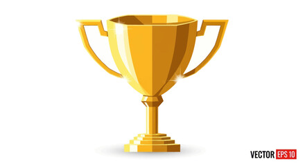 Golden Trophy Cup Illustration for Victory and Achievement.