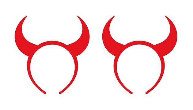 Red devil horns headband graphic