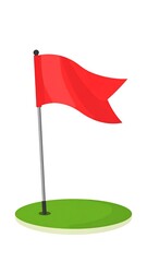 Red flag on a golf green