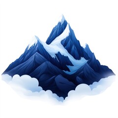 Fototapeta premium A stunning illustration of majestic mountains, crowned with snow and surrounded by clouds, perfect for travel blogs, adventure promotions, or scenic decoration in digital and print media,