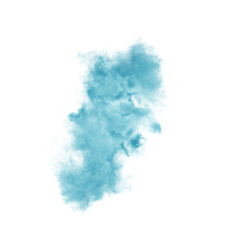 Cool Blue Abstract Smoke Cloud on White Background – Artistic Dust Particle Burst for Creative Design, Modern Art Concepts, and Visual Effects Projects

