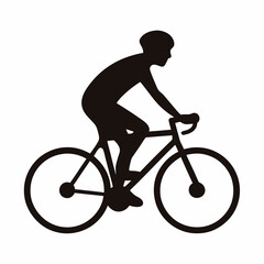 Obraz premium Silhouette of cyclist on road bike, promoting fitness and active lifestyle